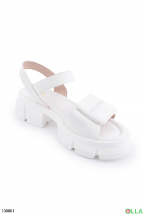 Women's white heeled sandals