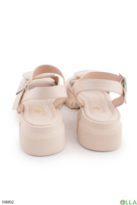 Women's light beige heeled sandals