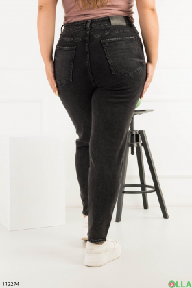 Женские темно-серые джинсы батал