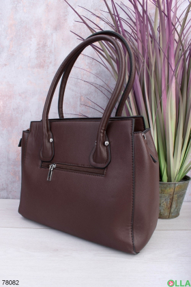 Жіноча коричнева сумка з еко-шкіри