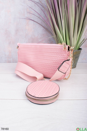 Женская розовая сумка из эко-кожи