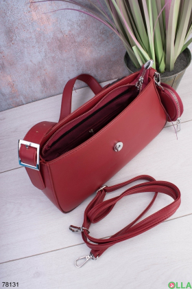 Женская красная сумка из эко-кожи