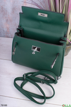 Жіноча зелена сумка з еко-шкіри
