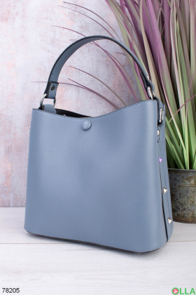 Женская синяя сумка из эко-кожи