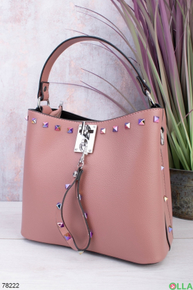 Женская розовая сумка из эко-кожи