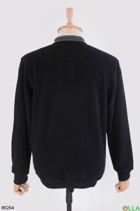 Чоловічий чорний светр з кишенею