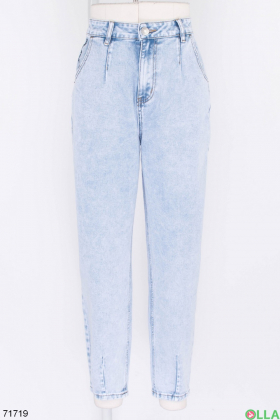 Жіночі блакитні джинси з поясом