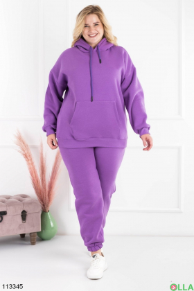 Жіночий фіолетовий спортивний костюм батал на флісі