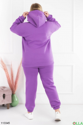 Женский фиолетовый спортивный костюм батал на флисе