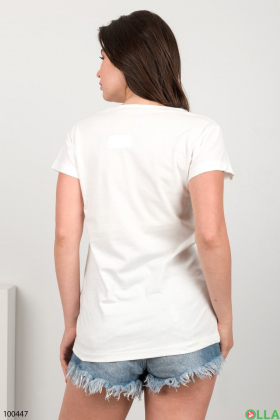Женская белая футболка с рисунком