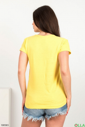 Жіноча жовта футболка з написом