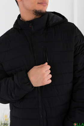 Men's black batal jacket with hood