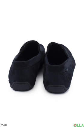 Men's dark blue eco-suede shoes