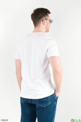 Мужская белая футболка с принтом
