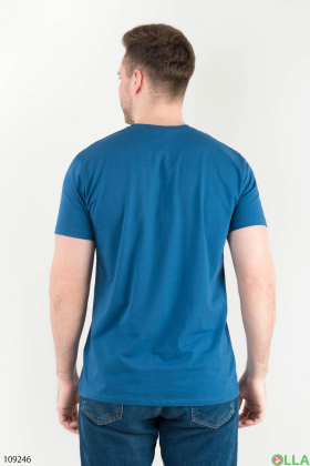 Чоловіча синя футболка з принтом