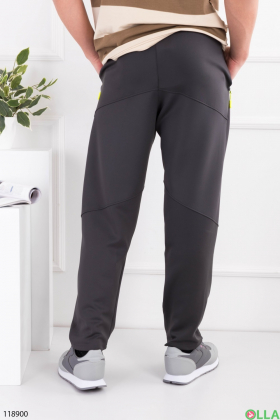 Мужские темно-серые спортивные брюки батал