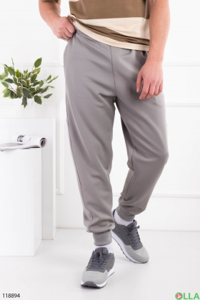 Чоловічі сірі спортивні брюки батал