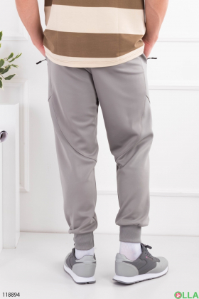 Мужские серые спортивные брюки батал