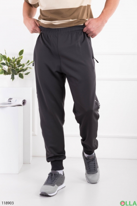 Чоловічі темно-сірі спортивні брюки батал