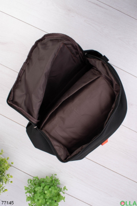 Женский черно-оранжевый рюкзак с принтом