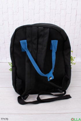 Жіночий чорно-синій рюкзак з принтом