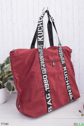 Жіноча бордова спортивна сумка