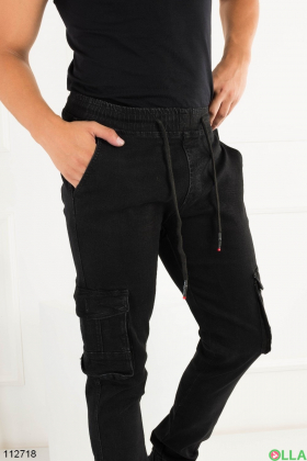 Мужские черные брюки карго