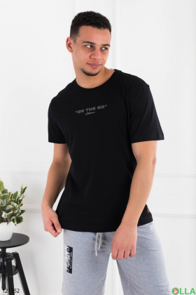 Men's black T-shirt with inscription