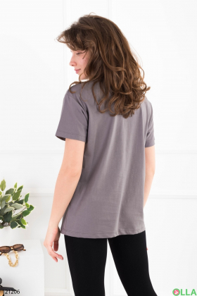 Women's gray T-shirt with print