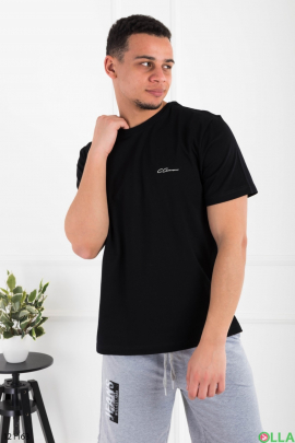 Men's black T-shirt with inscription