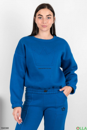 Women's blue tracksuit with fleece