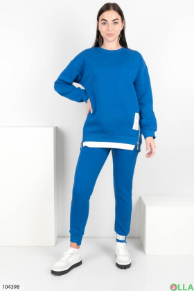 Женский синий спортивный костюм на флисе