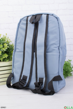 Жіночий блакитний рюкзак з принтом
