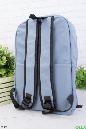 Жіночий блакитний рюкзак з принтом
