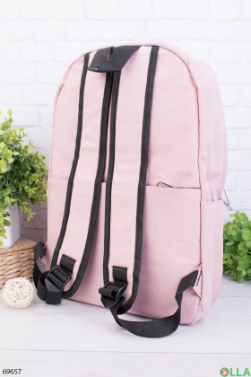 Женский розовый рюкзак с принтом
