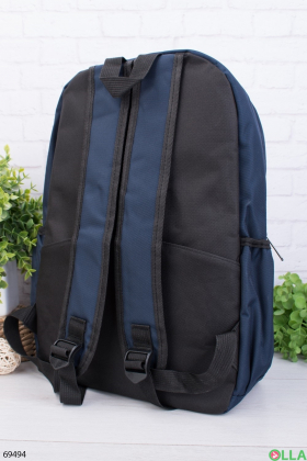 Женский темно-синий рюкзак с принтом