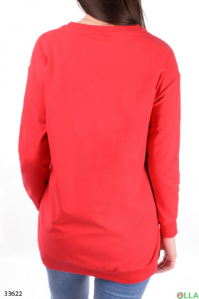Women's red sweatshirt with an inscription