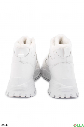 Женские зимние белые кроссовки