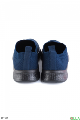 Чоловічі темно-сині кросівки з текстилю