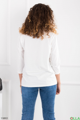 Women's white sweater with a pattern