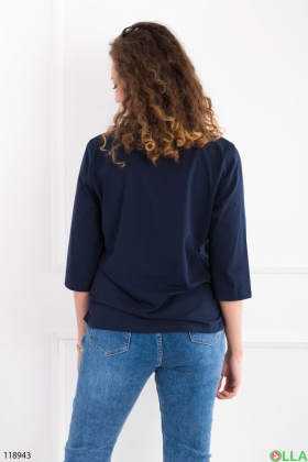 Women's dark blue sweater with a pattern