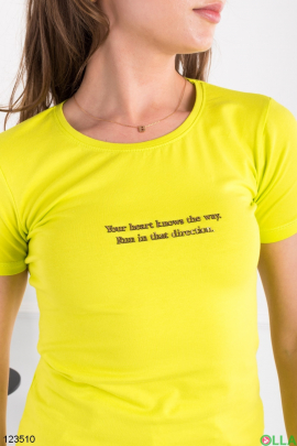 Жіноча салатова футболка з принтом