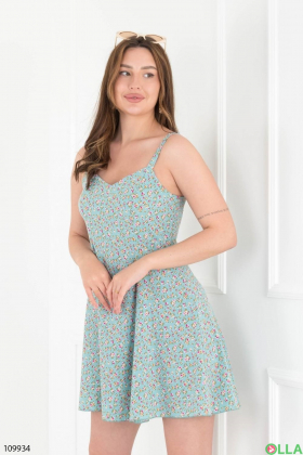 Women's turquoise floral sundress