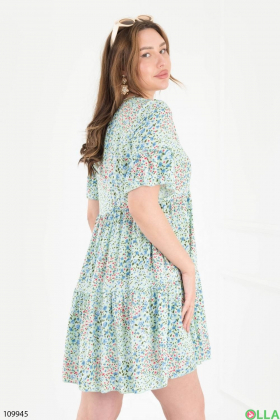 Women's turquoise dress with floral print