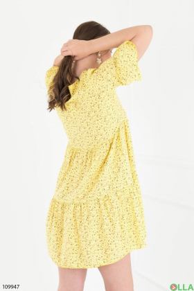 Жіноча жовта сукня з квітковим принтом
