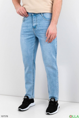 Мужские голубые джинсы 