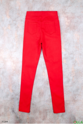 Красные  брюки для девочки