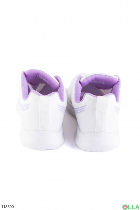 Женские фиолетово-белые кроссовки из текстиля