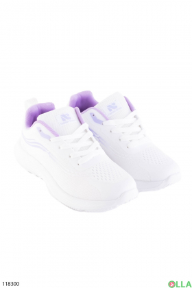 Женские фиолетово-белые кроссовки из текстиля
