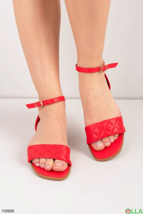 Women's red eco-leather sandals